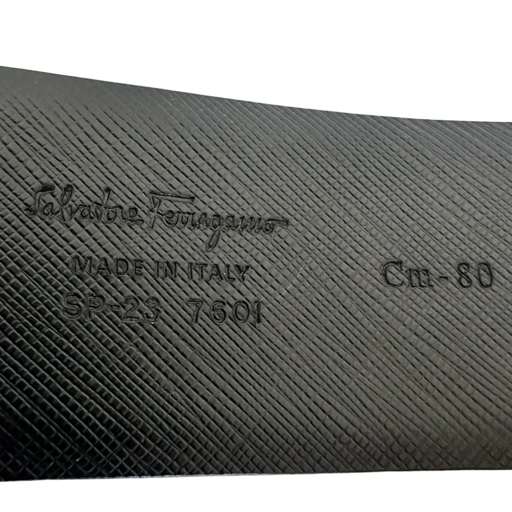 Salvatore Ferragamo Reversible Leather Belt Strap Oxford Blue and Black Size 32 - Picture 11 of 16